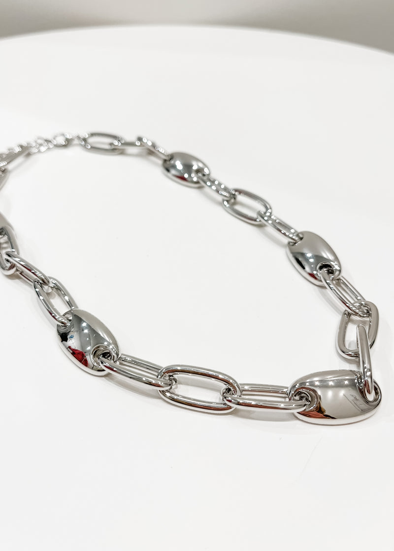 Chunky Chain Link Necklace, Silver