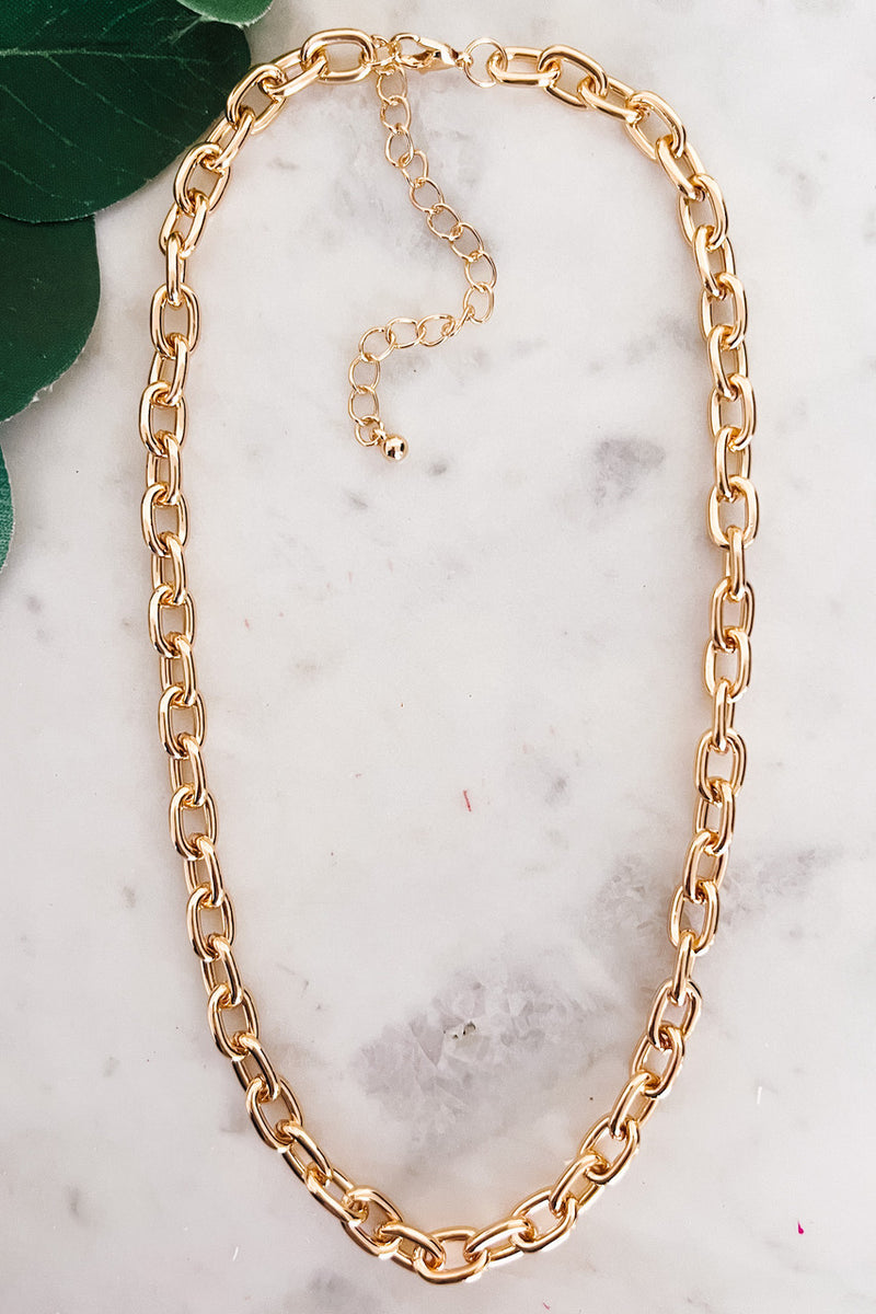 Chain Link Necklace, Gold