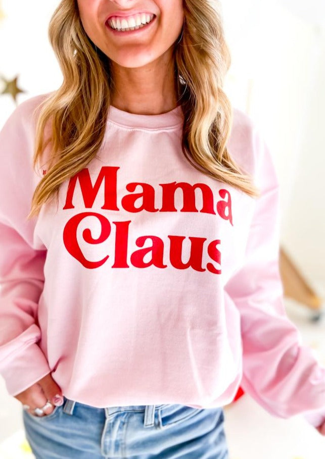 Mama Claus Sweatshirt, Pink