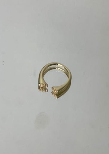 Open Pave Ring, Gold