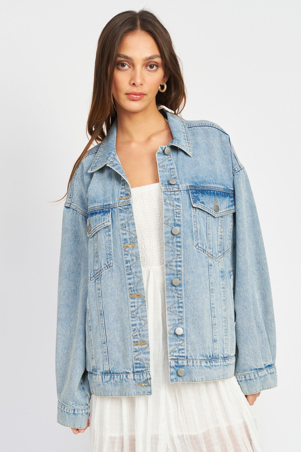 Buy Vero Moda Women Light Blue Denim Jacket - Jackets for Women 706966 |  Myntra