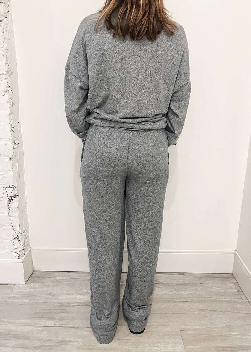 Heathered Knit Lounge Pants, Grey