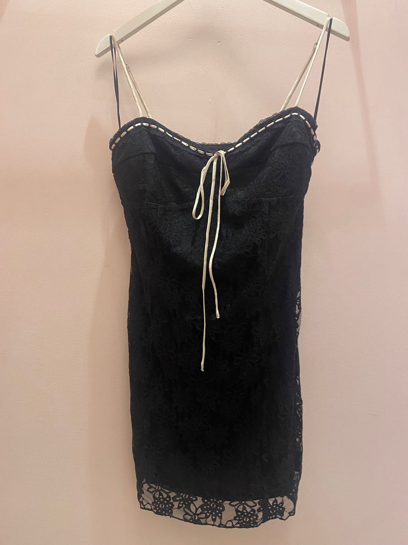 cami mini dress, black