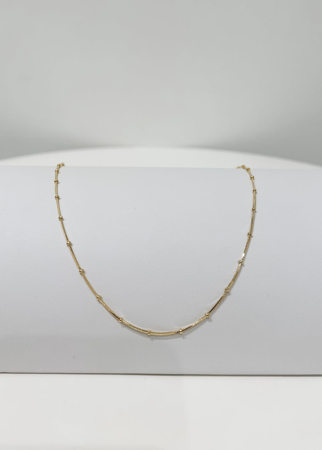 Thin ball necklace, gold