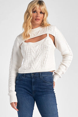 Bolero Sweater Set, White