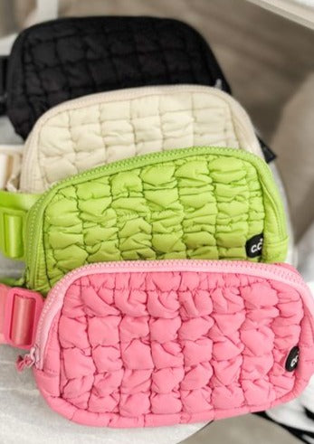 Quilted Puffer Belt Bag (Multiple Colors)