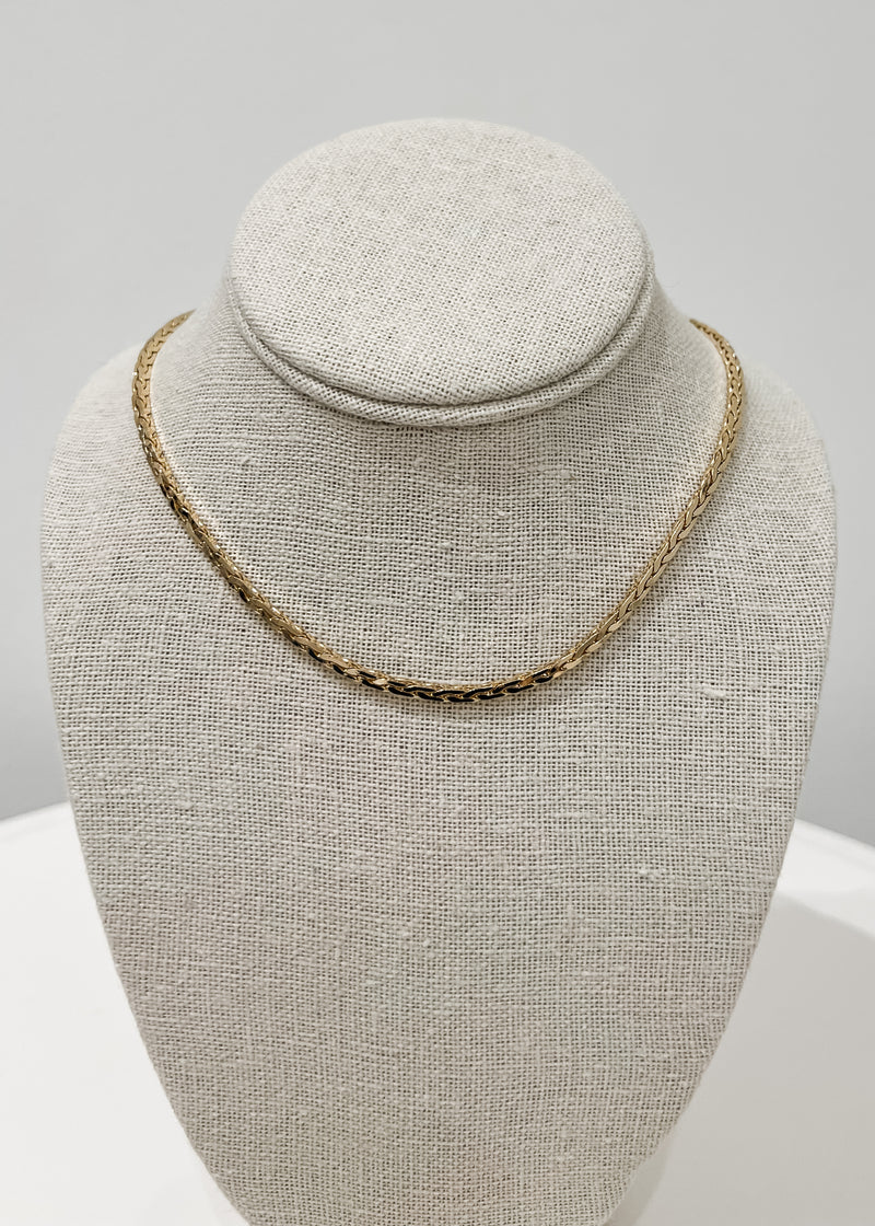 Braided chain necklace, gold