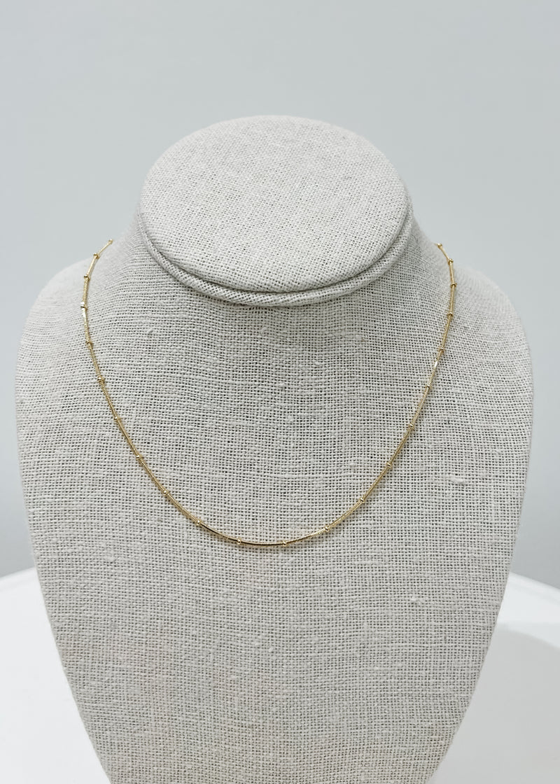 Thin ball necklace, gold