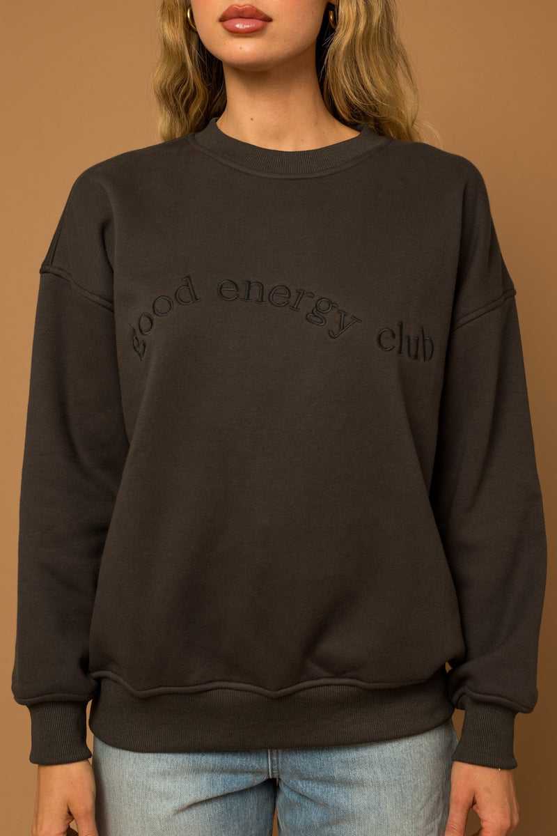 Good energy club sweatshirt, charcoal