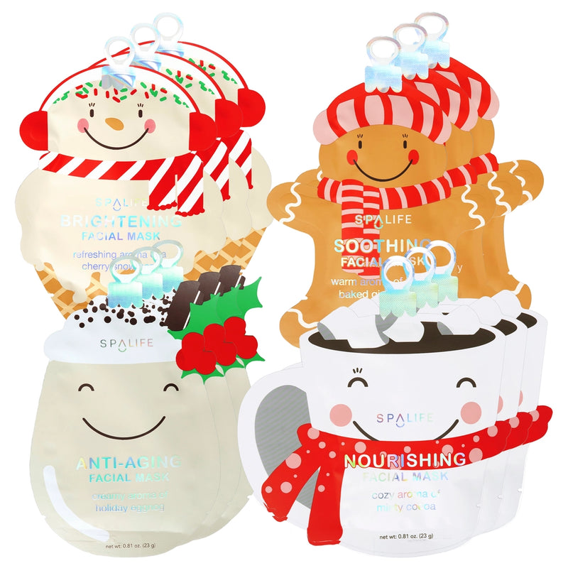 Holiday Skincare Sheet Masks (Soothing, Anti-Aging, Brightening, Nourishing)