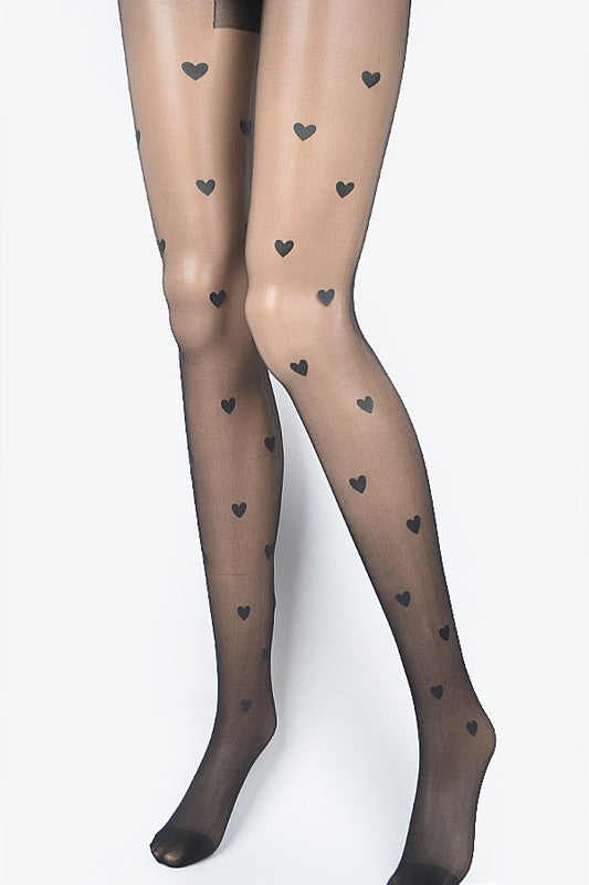 Heart Tights, Black (One Size)