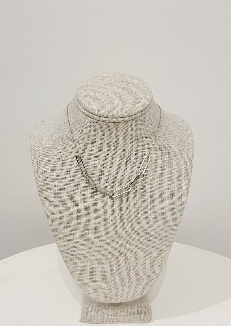 Chain Link Dainty Layer Necklace, Silver