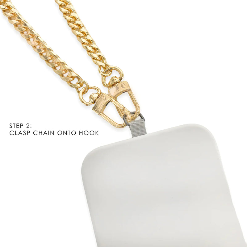 Curb Chain Phone Chain, Gold