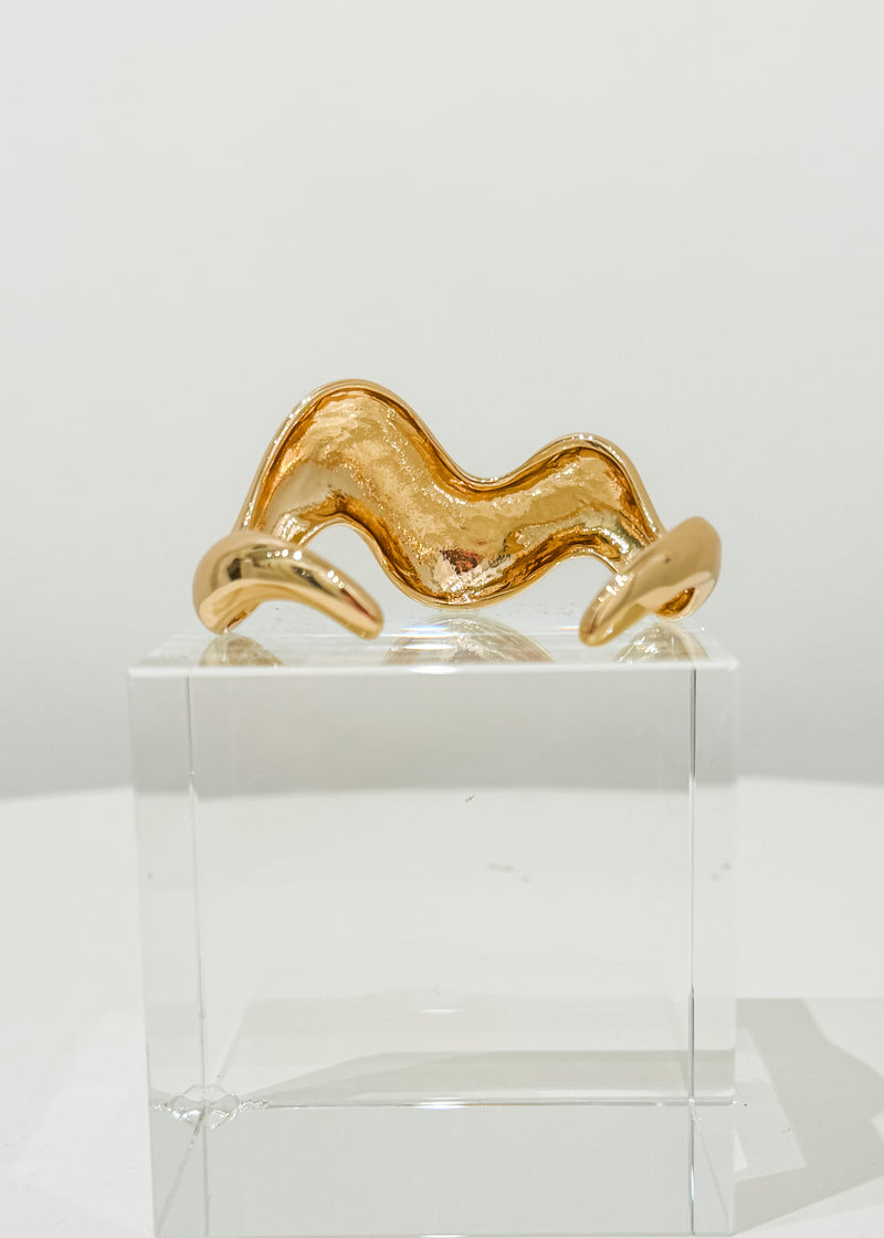 Wave Cuff Bracelet, Gold