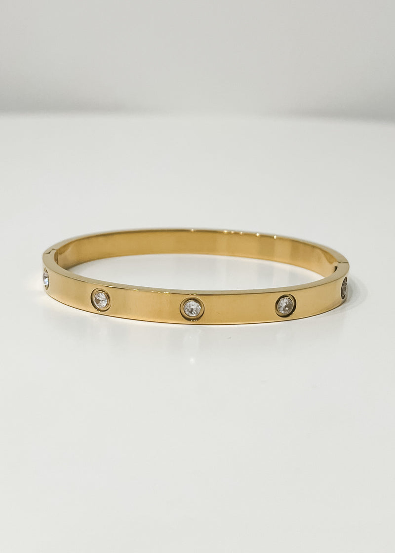 Rhinestone Bangle, Gold