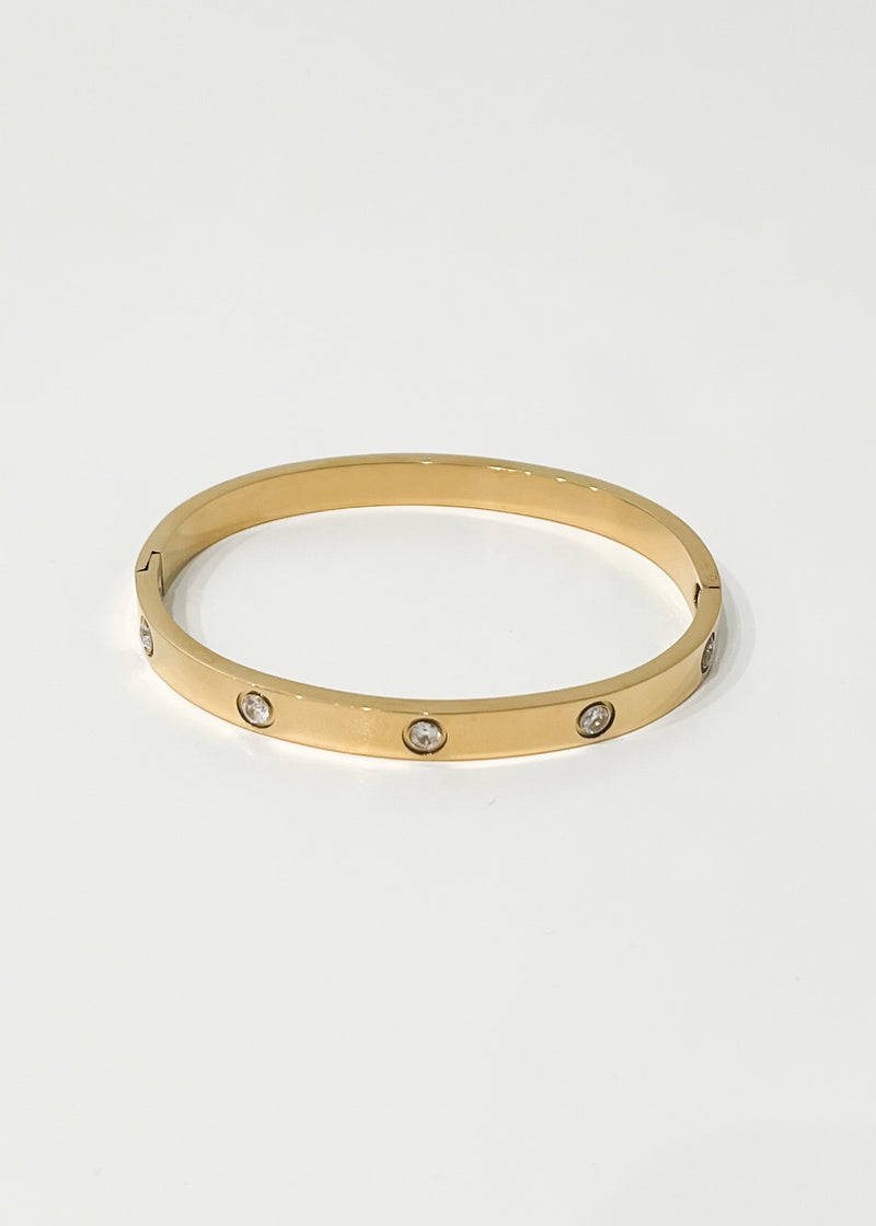 Rhinestone Bangle, Gold