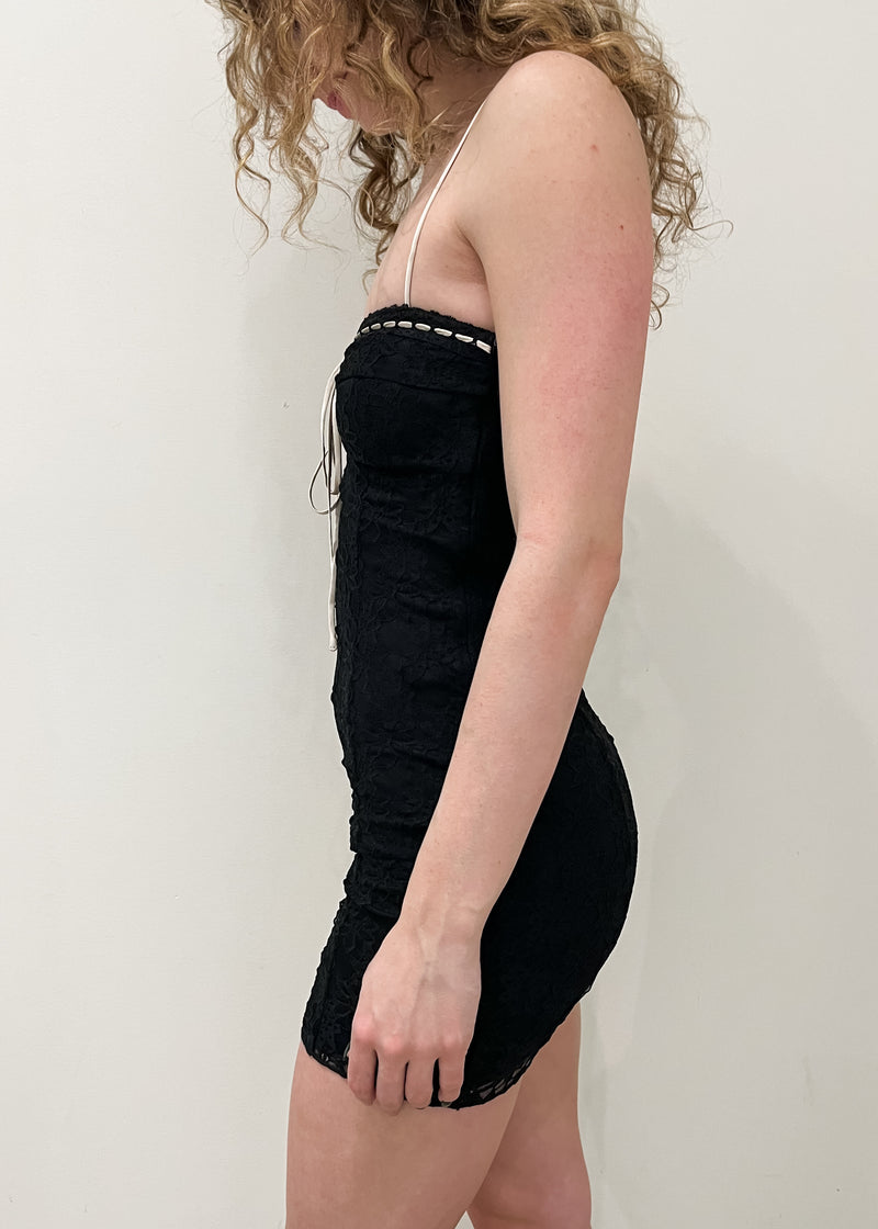 cami mini dress, black