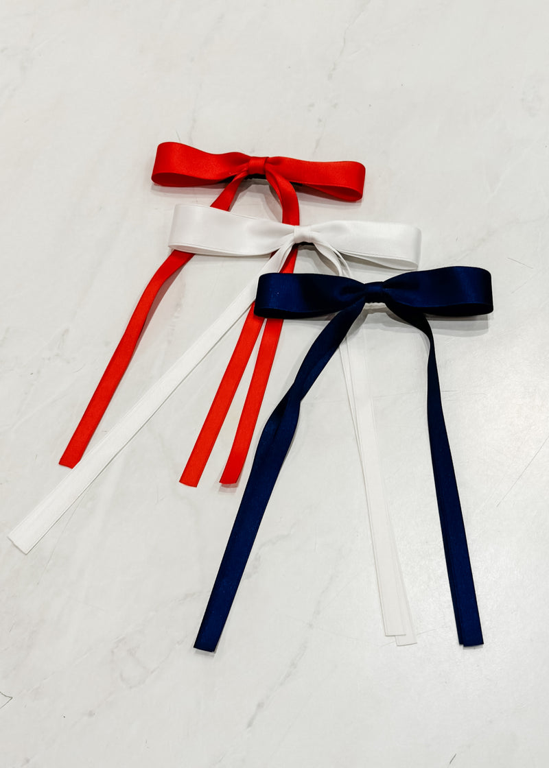 Tied Bow Hair Clip, Mulitple Colors
