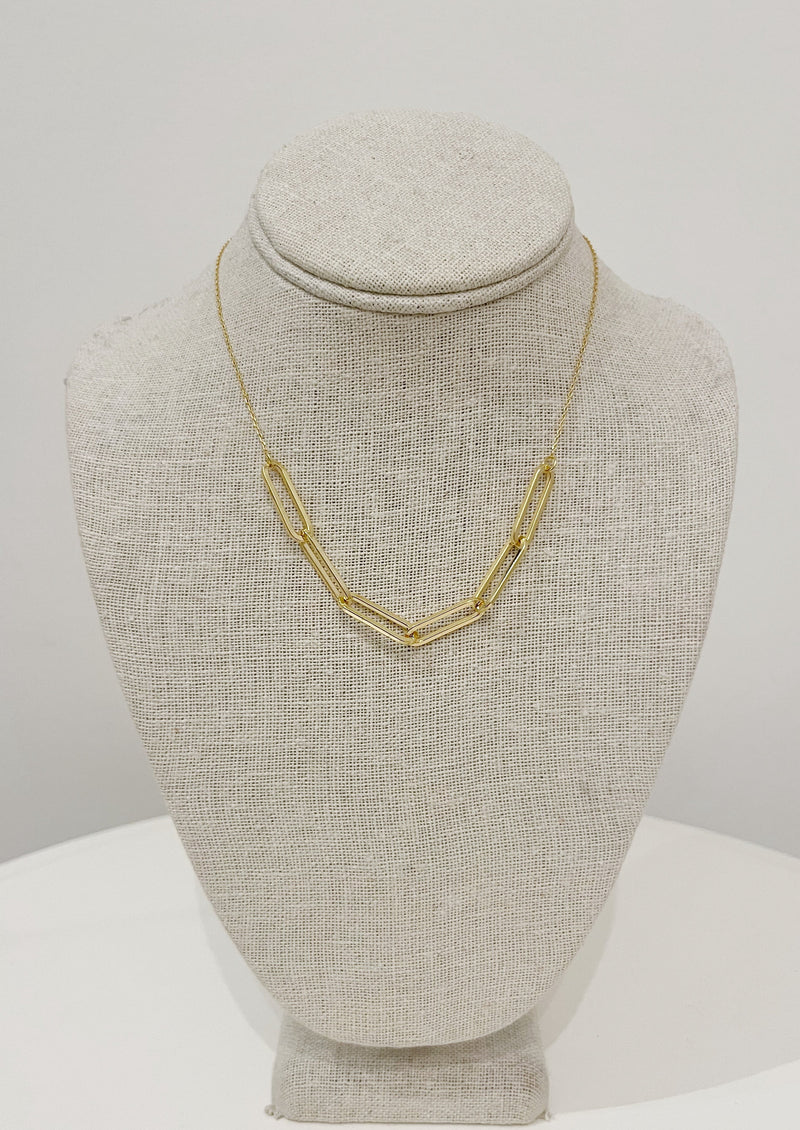Chain Link Dainty Layer Necklace, Gold