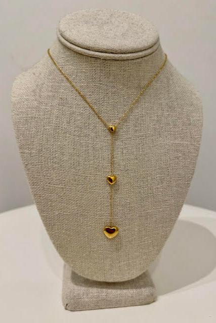 Falling in Love Lariat Necklace, Gold