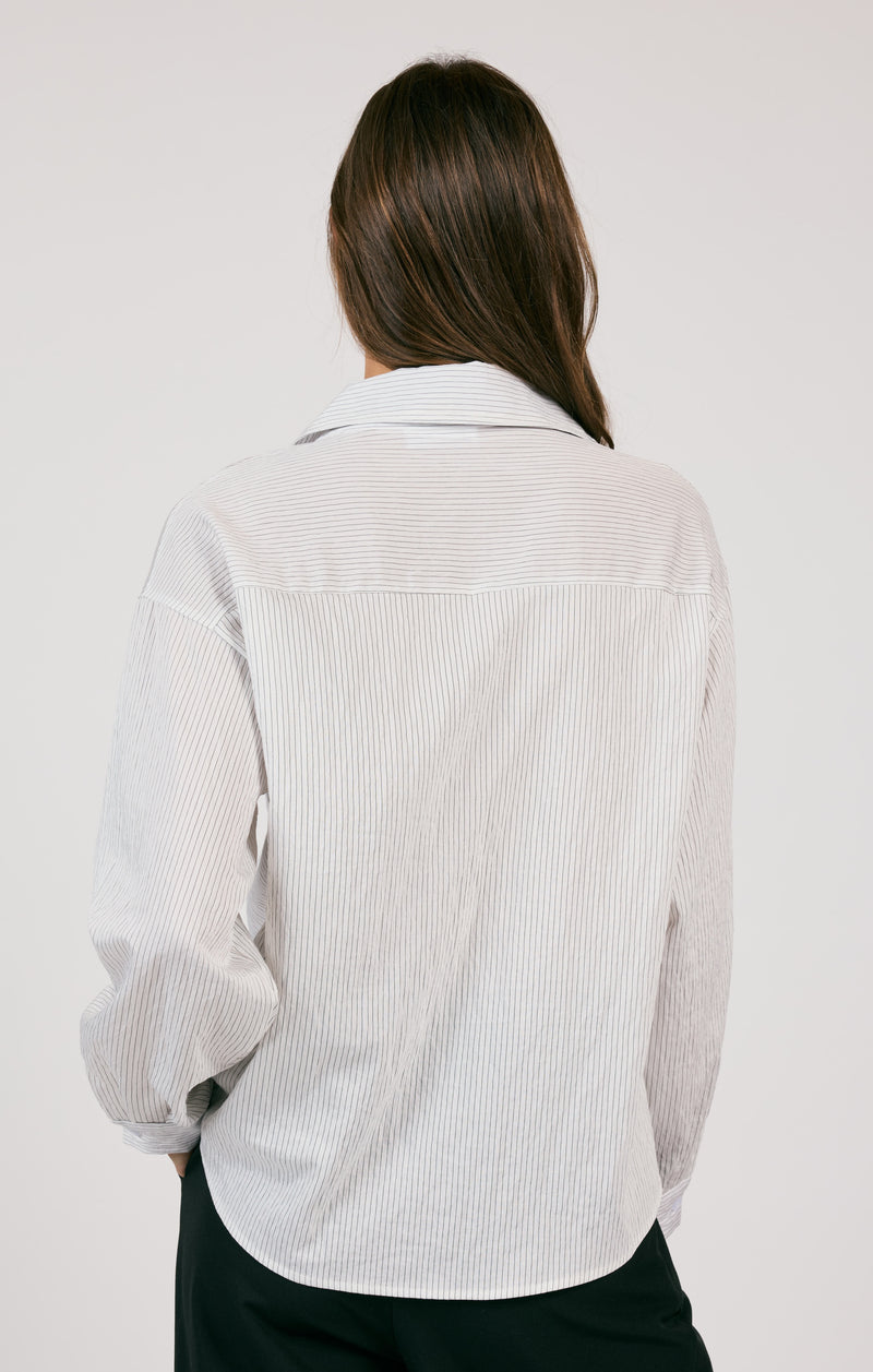 Soft Soul Button Down Shirt, White/Black