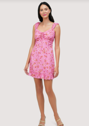 Love Spell Mini Dress, Pink Floral