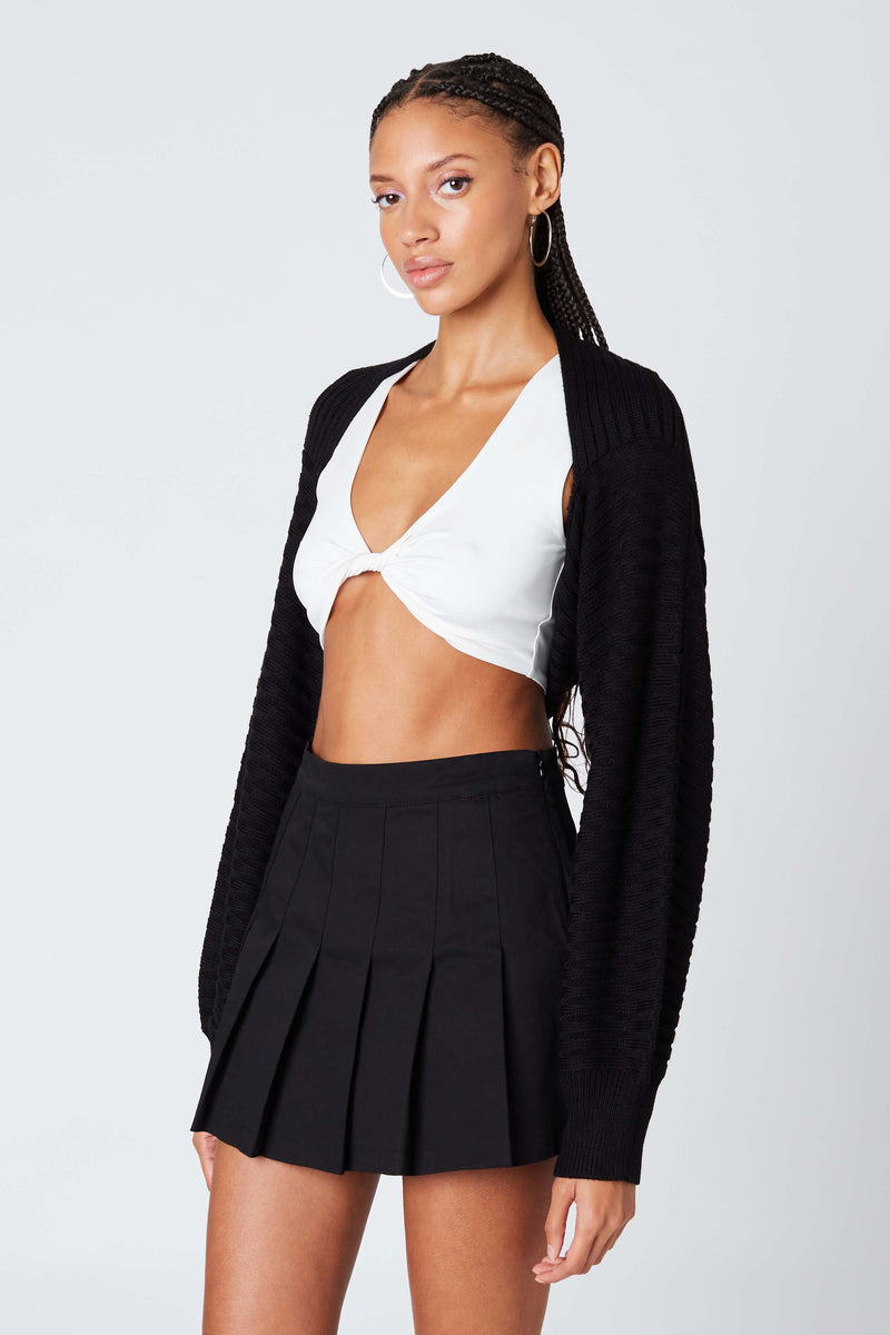 Long Sleeve Bolero Sweater, Black