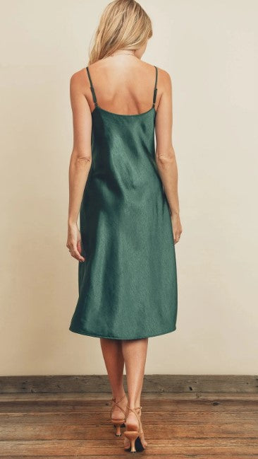 Sleeveless Midi Slip Dress, Sage