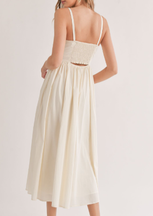 Shades On Front Cutout Midi Dress, Ivory