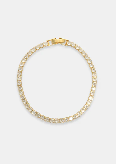 Princess Cut CZ Chain Bracelet, Gold