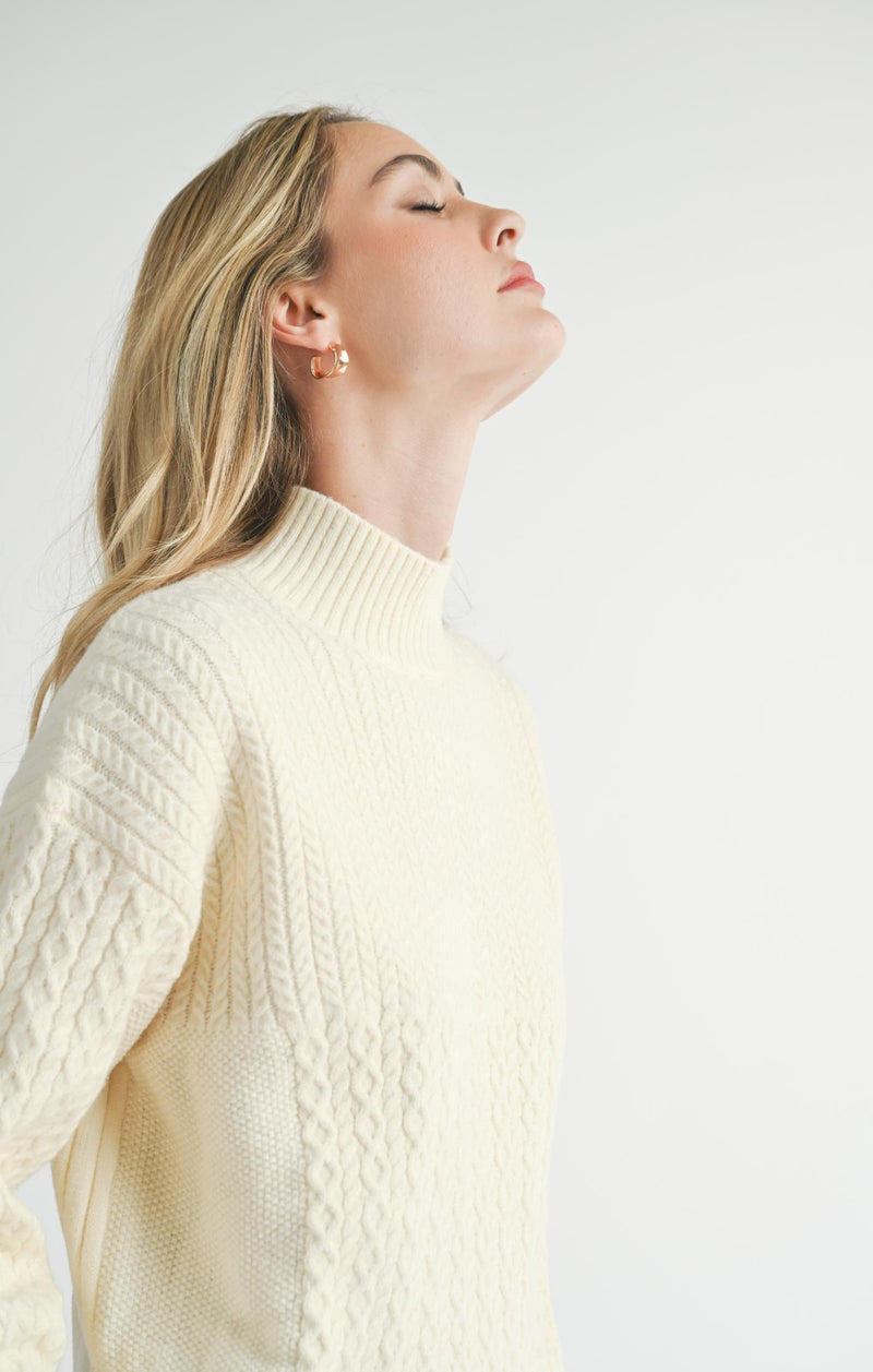 Liss Turtleneck Sweater, Ivory