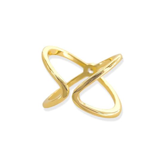 CZ Stud Orbit Ring, Gold