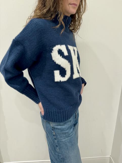 Ski Turtleneck Sweater, Blue