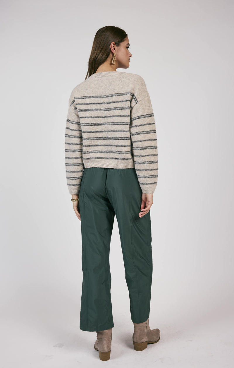 Open Windows Stripe Sweater, Grey Multi