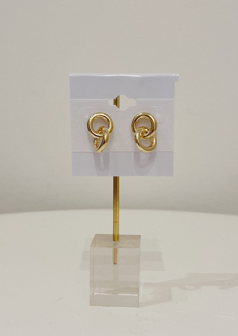 Circle Chain Link Earrings, Gold