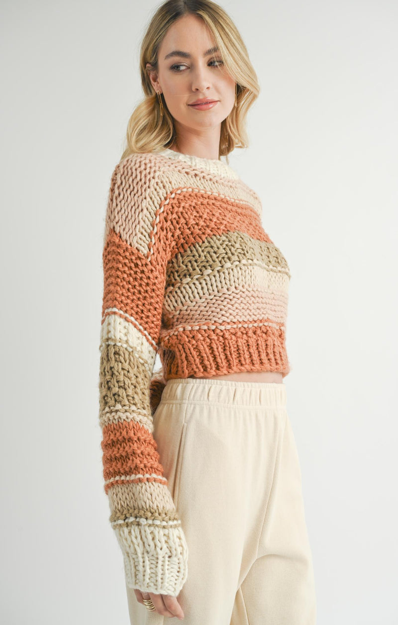 Butter Pecan Chunky Sweater, Brick