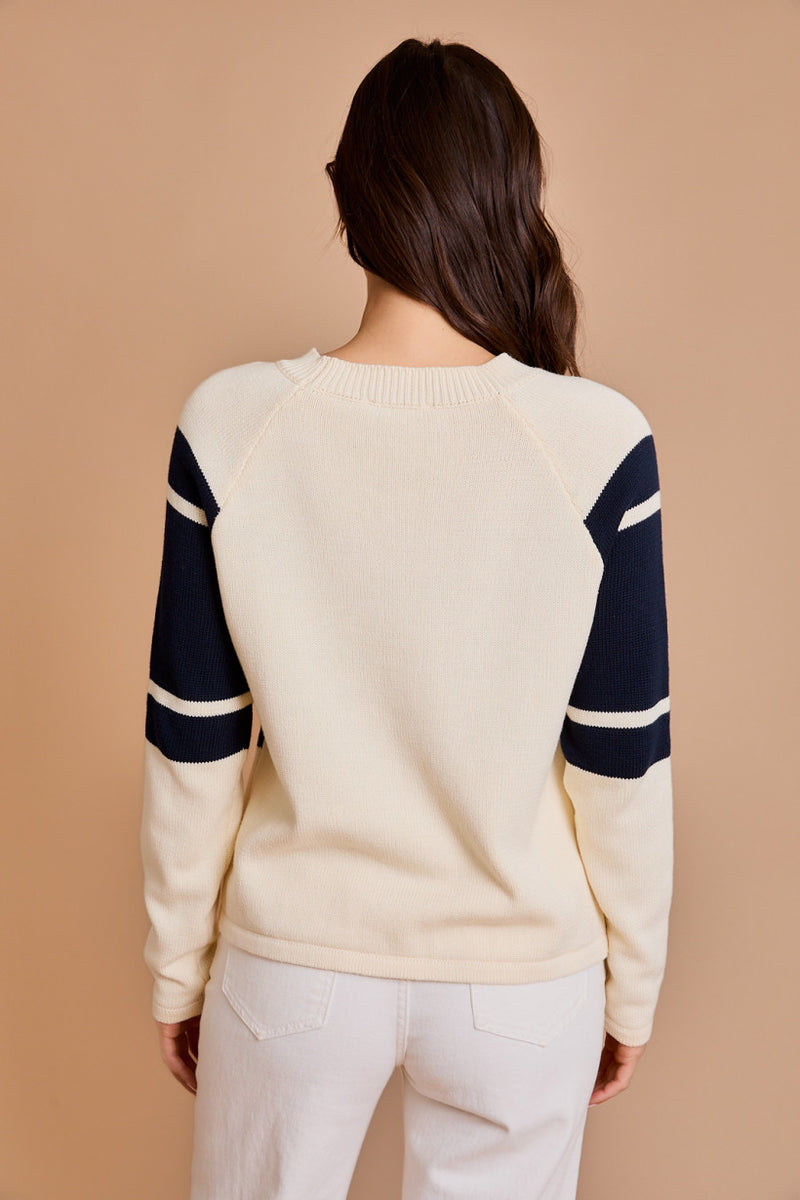 Apres Ski Sweater, Cream/Navy