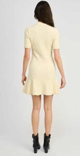 Sanam Knit Sweater Mini Dress, Ivory