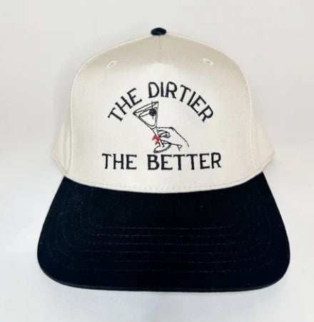 The Dirtier the Better Martini Hat, Black/Natrual