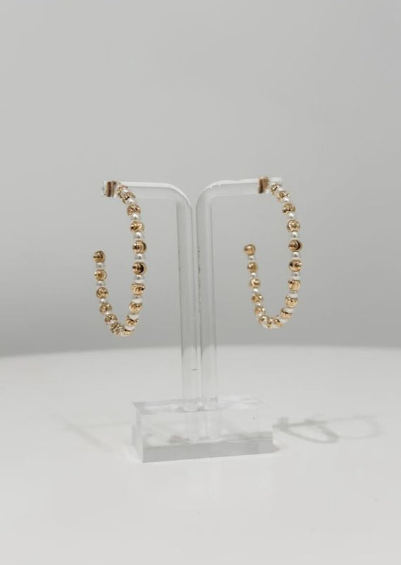 Acrylic Pearl Hoop Earrings