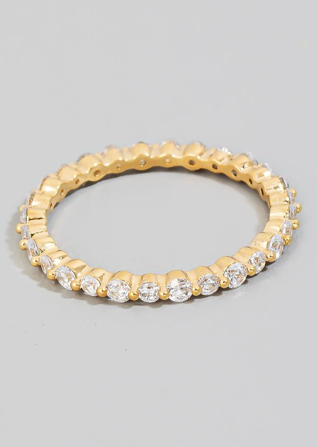 Round Studded Metallic Ring, Gold