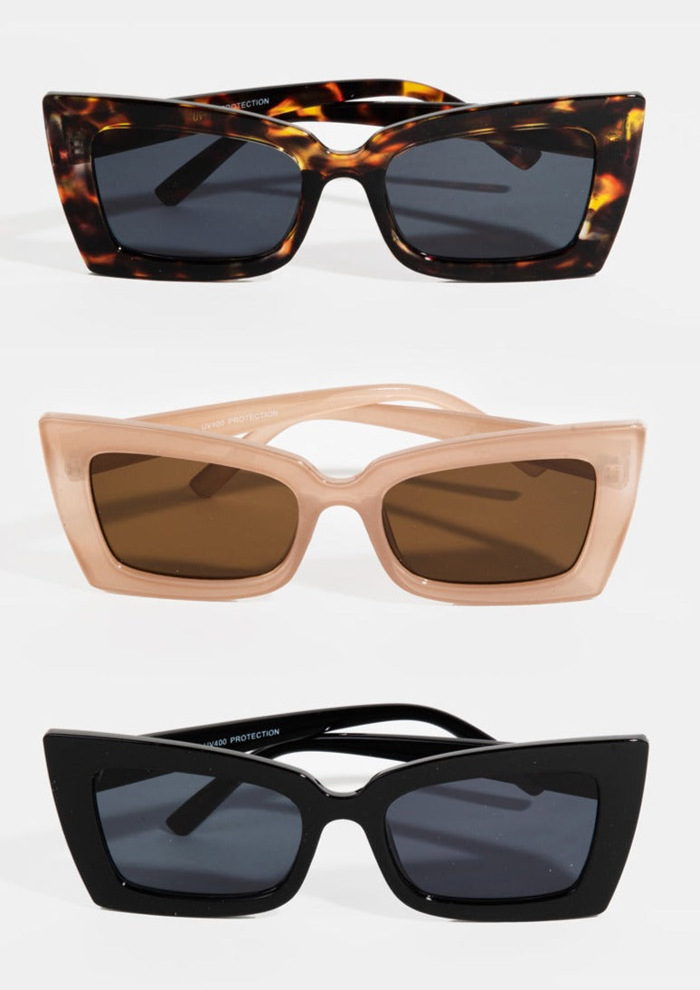 Rectangular Acetate Sunglasses Set