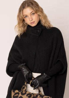 Faux Leather Touch Gloves, Black