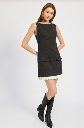 Azalea Mini Dress, Dark Grey