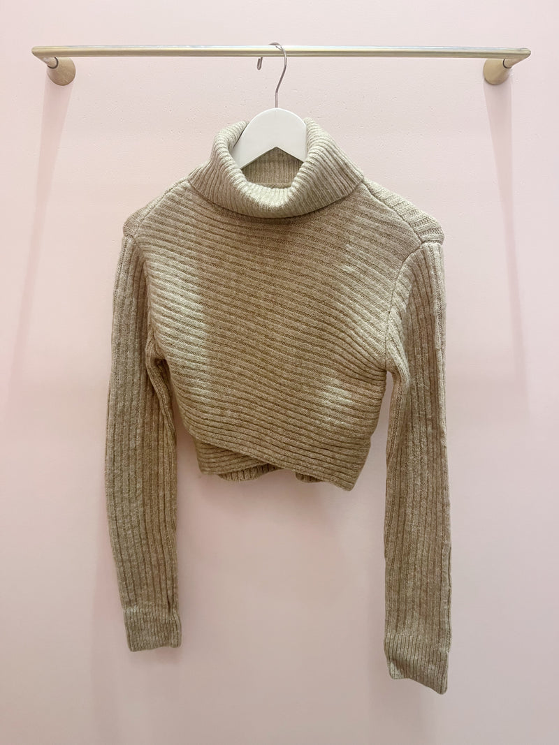 Emery Crop Sweater, Taupe