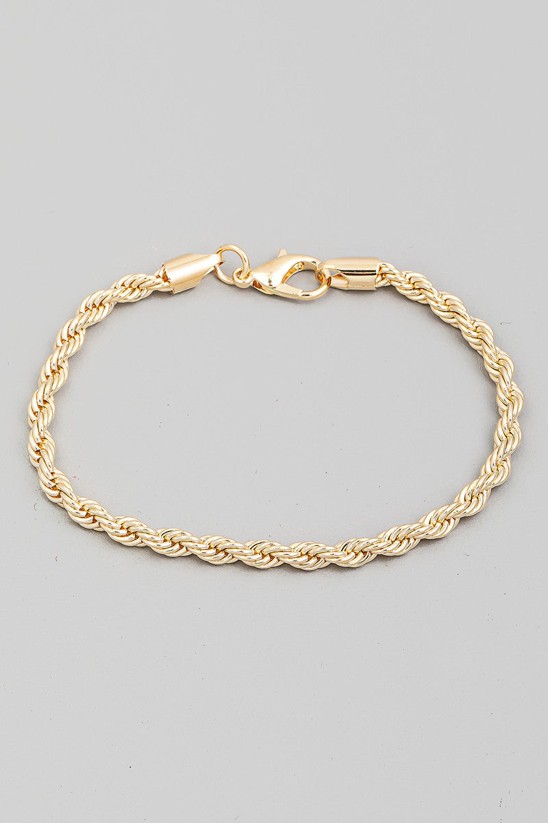 Twist Chain Bracelet, Gold