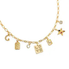 Love Charm Necklace, Gold