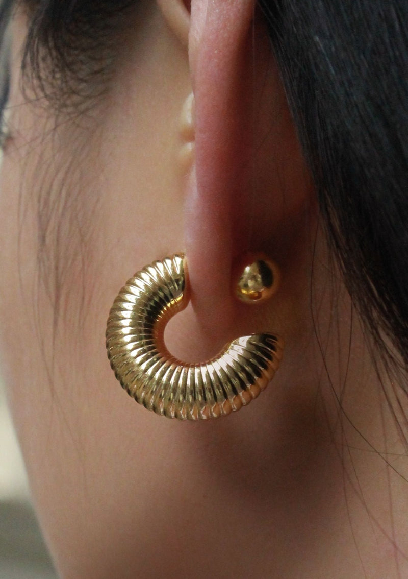 Accordion Tube Hoops, Gold