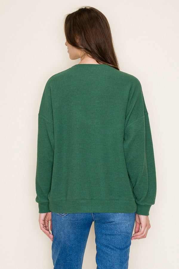 Jolly Cloudy Knit Sweater, Green