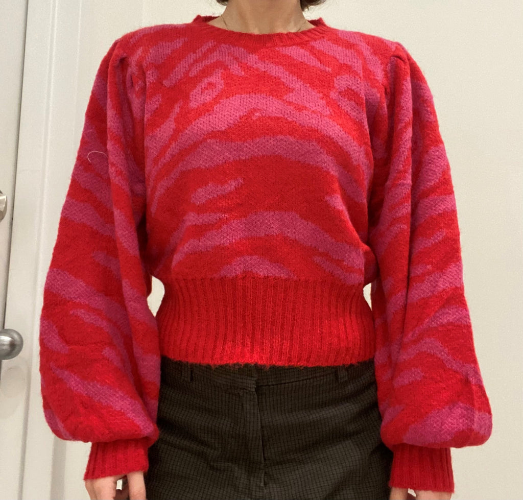 Mavis sweater top, raspberry
